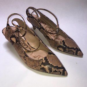 Sam Edelman Womens Black Brown Devry Pointed Toe Slingback Heels Size 9.5M
